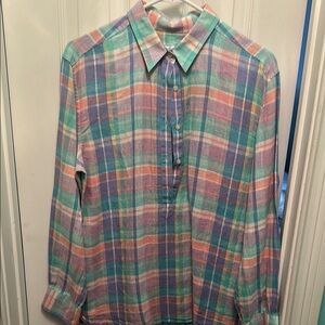 Southern Tide Plaid Linen Women’s Shirt